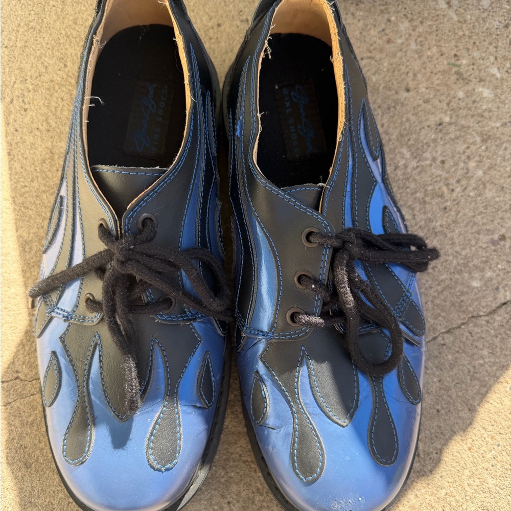 Blue and Black Flame Pattern Shoes